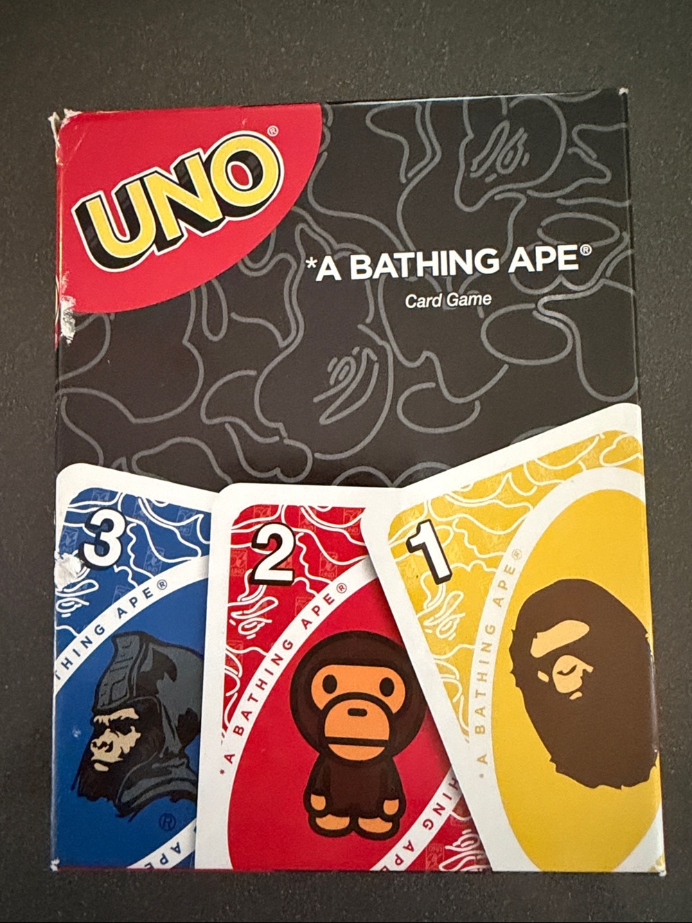 NEW & RARE!!!   BAPE X UNO APE HEAD TEE WHITE & playing cards. - Picture 9 of 9